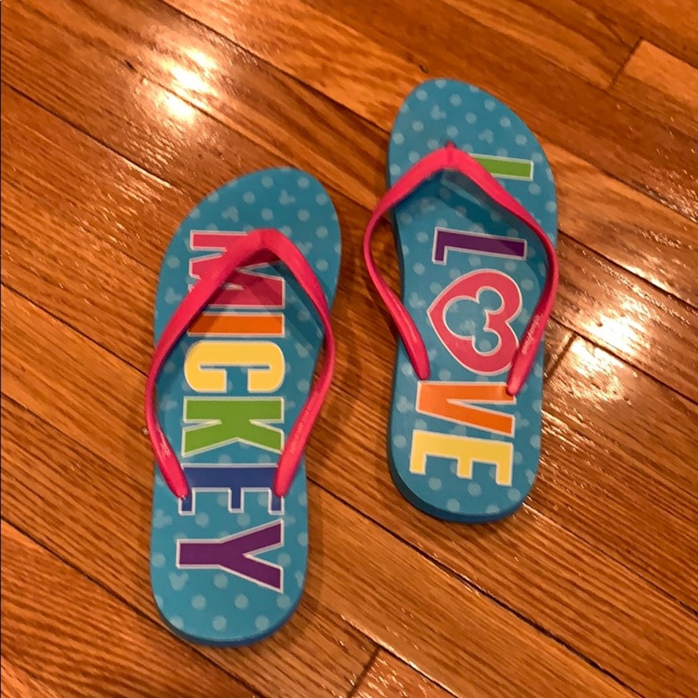 Retired Disney I Love Mickey Flip Flops